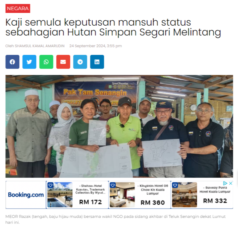 Kaji semula keputusan mansuh status sebahagian Hutan Simpan Segari Melintang