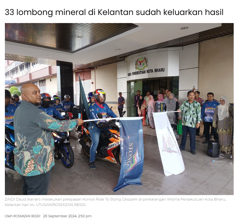 33 lombong mineral di Kelantan sudah keluarkan hasil