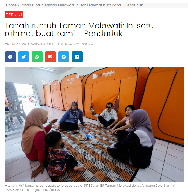 Tanah runtuh Taman Melawati: Ini satu rahmat buat kami – Penduduk