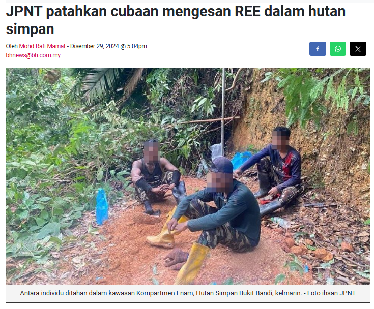 JPNT patahkan cubaan mengesan REE dalam hutan simpan