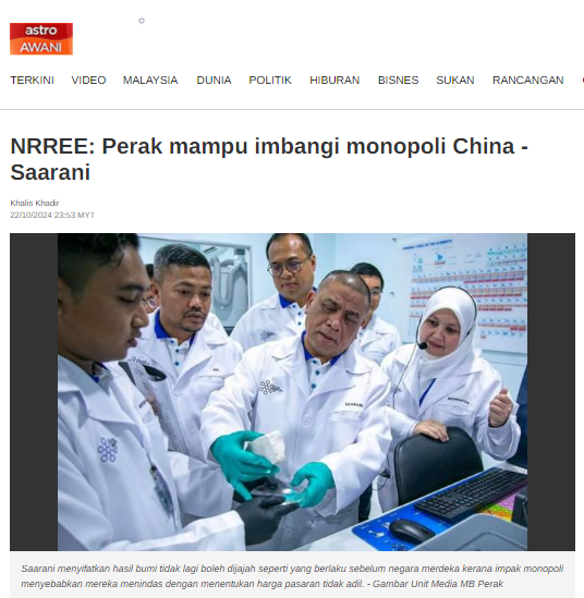 astroawani.berita malaysianrree perak mampu imbangi monopoli china saarani 492976