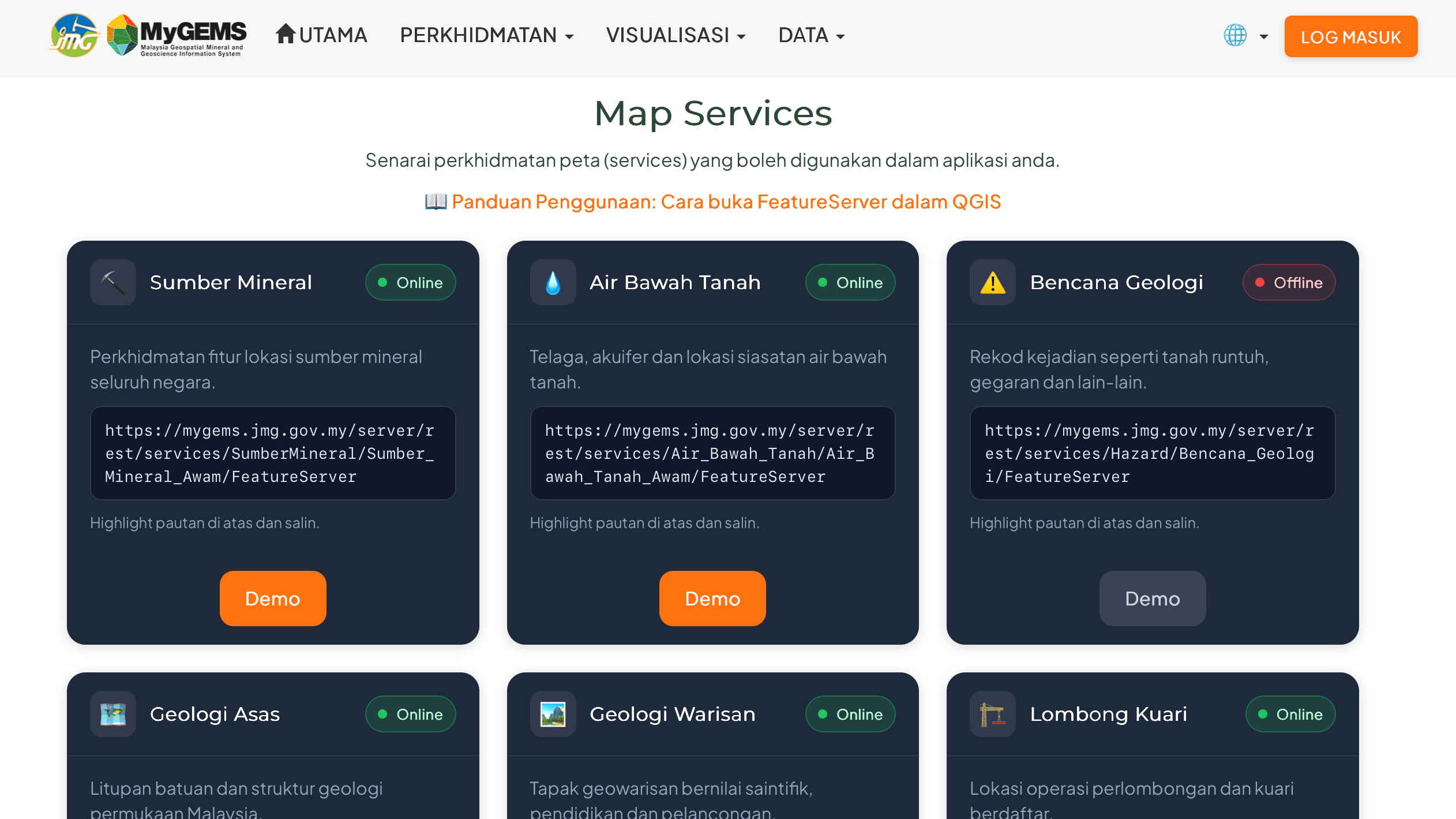 Sistem Maklumat Geospatial Mineral dan Geosains (MINGEOGIS) - MyGEMS